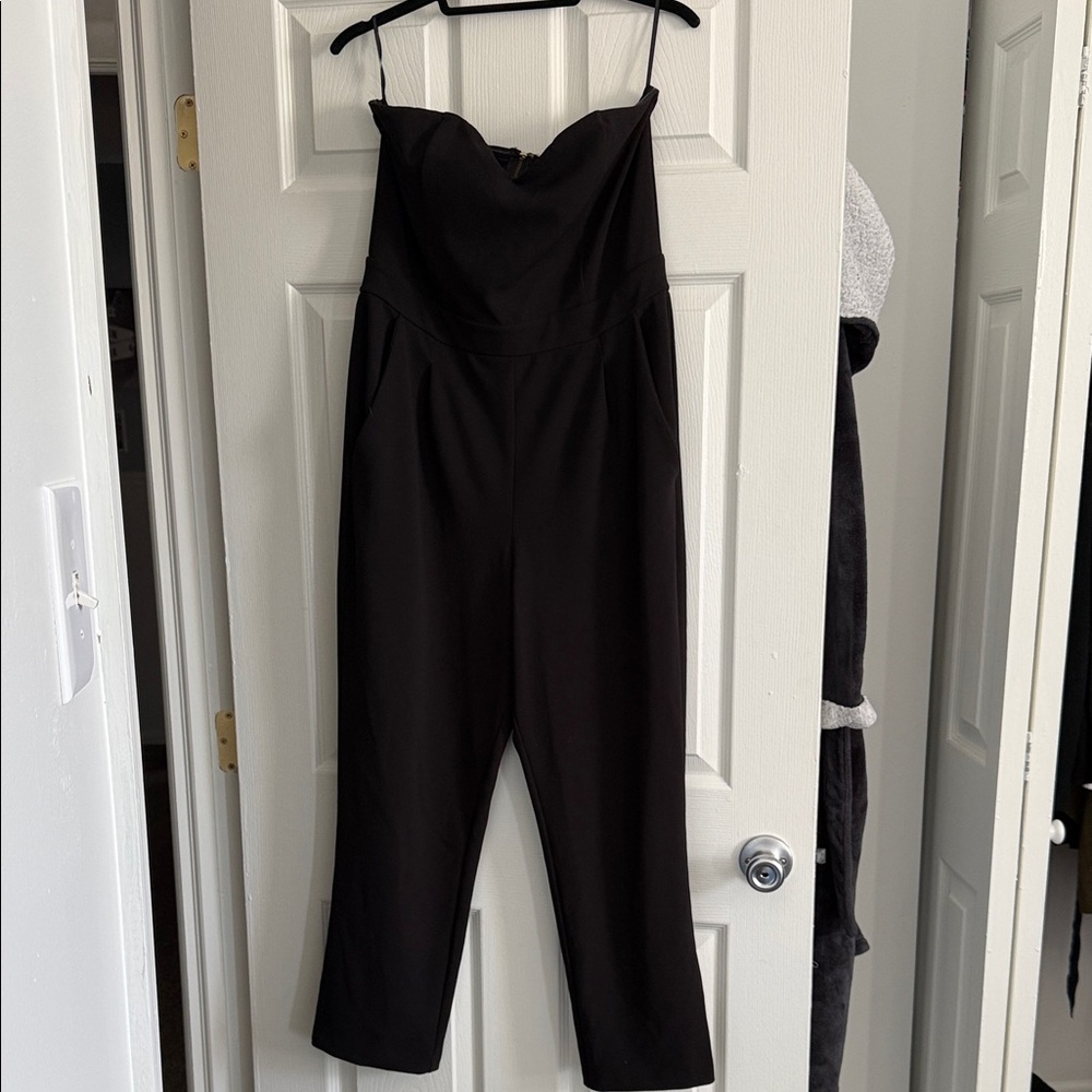 Express Black Strapless Jumpsuit